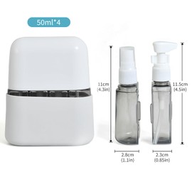 KIKIGOAL Botella de Viaje 4 Pack TSA Aprobó la Botella de Viaje de Portátiles Silicona Rellenables con Tapa a Prueba de Fugas (50ml) para Champús, Lociones y Artículos de Tocador, BPA Free