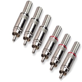 jing RCA Male Plug Screws，RCA Connector Solder Soldering Audio Video in Line Jack Adapter with Spring Strain Relief Connector (6 Pcs)
