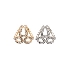 zalati Scarf Closure Rings 2pcs Shawl Buckle Scarf Clip Buckle for Women Dress up Clothing Decoration - Gold & Silver