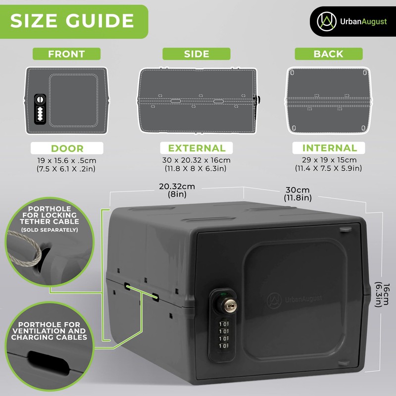 Urban August Dual Combination & Keyed Lockbox - Lockable Box