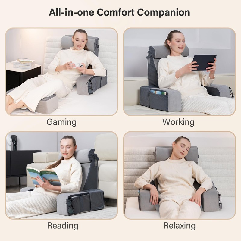 Vekkia 21" Reading Pillow for Sitting in Bed – 60°