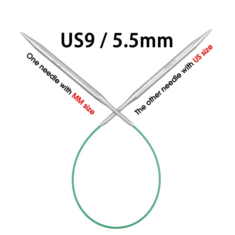 Circular Knitting Needles 16 inch (40cm) Stainless Steel Knitting Needles