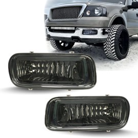 SPIEGEER Fog Lights Assembly for 2004 2005 2006 Ford F150 Replacement Fog Lamps Kit for 2006 Lincoln Mark LT Base with H10 12V 42W Halogen Bulb Smoke Lens