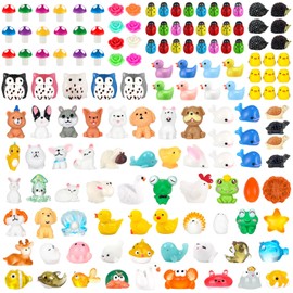300 Pcs Fairy Garden Kit Miniature Fairy Garden Accessories Mini Animals Mushroom Flower Tiny Animals Figurine Mini Resin Figures Outdoor Micro Landscape Ornaments for Bonsai Terrarium Decor(Stylish)