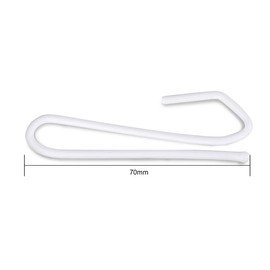 C.M. Curtain Hooks, Metal, 2.8 inches (70 mm), 50 Pieces, White