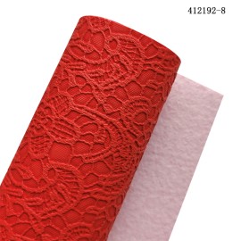 30cmx135cm Roll Solid Colored Flower Embossed Faux Leather Leatherette Fabric Synthetic Leather for Diy Making Bag Shoes CraftsColor: XHT-412192-8