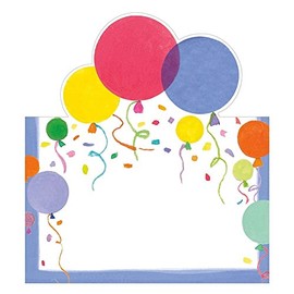 Caspari Balloons and Confetti Die-Cut Place Cards, 40 Count