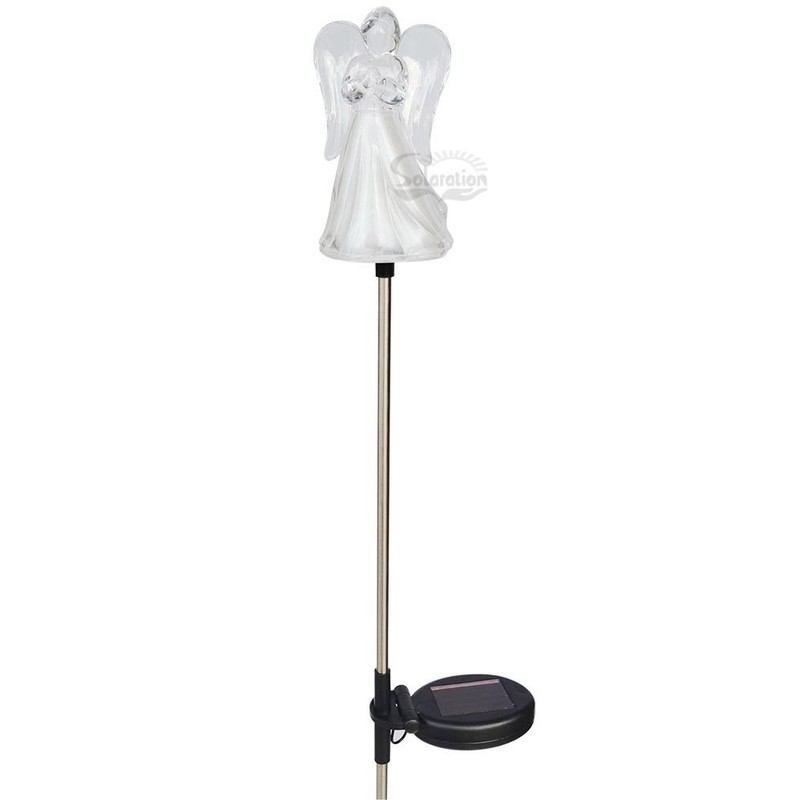 Solar Wholesale 1053-2 A Set of Two Frosty Praying Angels
