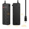 HEZI Magnetic Heavy Duty Power Strip,12 Gauge 6FT Extension Cord,Black