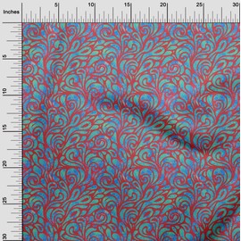 oneOone Cotton Poplin Twill Sea Green Fabric Batik Dress Material Fabric Print Fabric by The Meter 56 Inch Wide