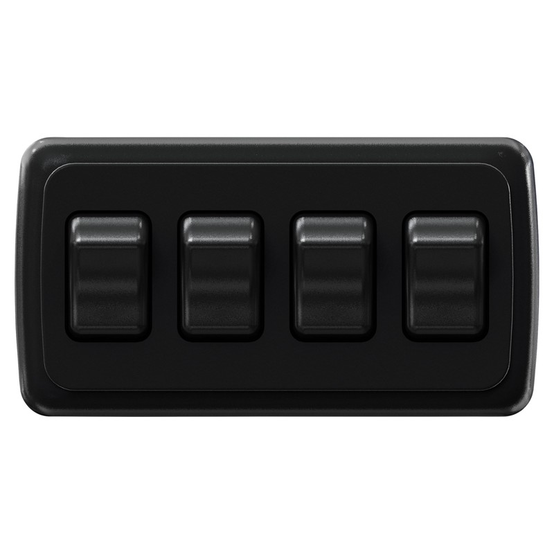 Leisure LED Contemporary Quadruple SPST On-Off Switch with Bezel, 12-Volt,