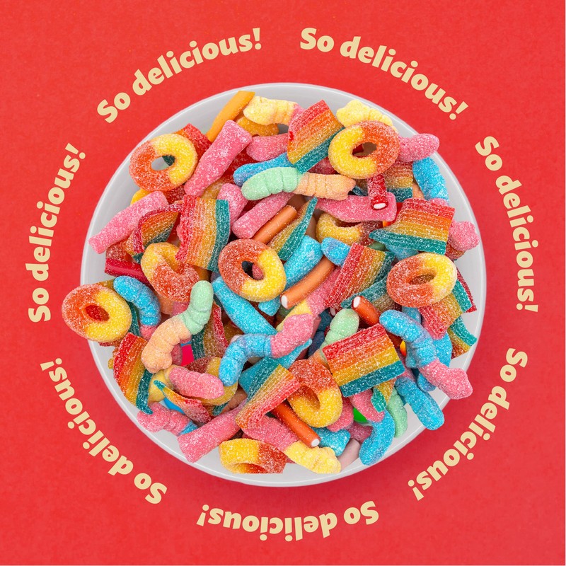 Gummy Candy Mix 2-Pound Bag | Peach Rings, Pencil Bites,