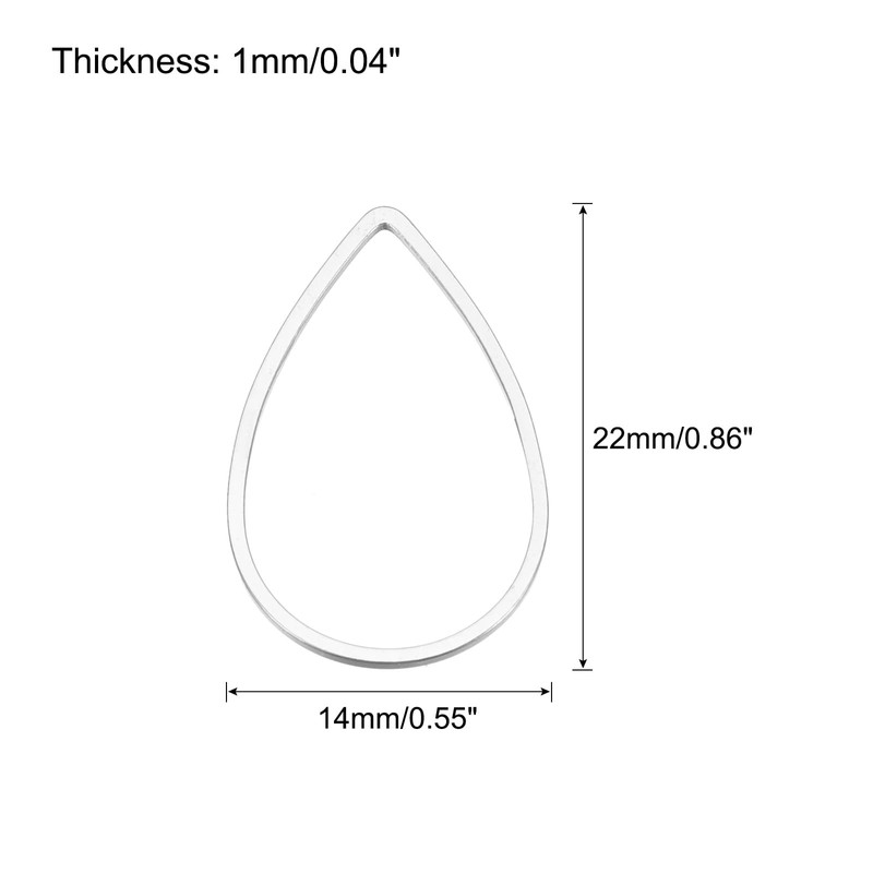 sourcing map Teardrop Beading Hoop Link, Hollow Open Bezel Charm