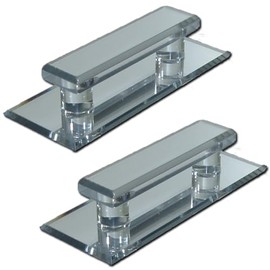 Mirart Large Acrylic Mirror Beveled Pull Handle, Self Stick (2)