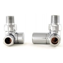 Hansvit MODCOMRV Corner Angled Radiator Valves, Chrome