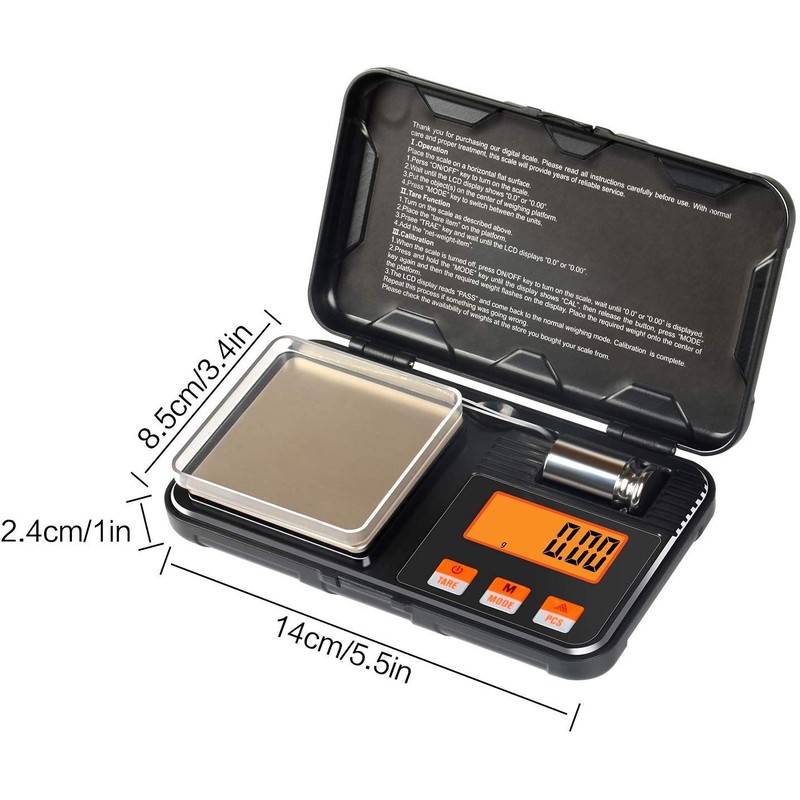 Disenkelubo Digital Small Scale, 200g/0.01g Pocket Jewelry Scale, 50g Calibration