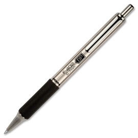 Zebra Pen F-402 Retractable Ballpoint Pen, Stainless Steel Barrel, Fine Point, 0.7mm, Black Ink, 1-Pack