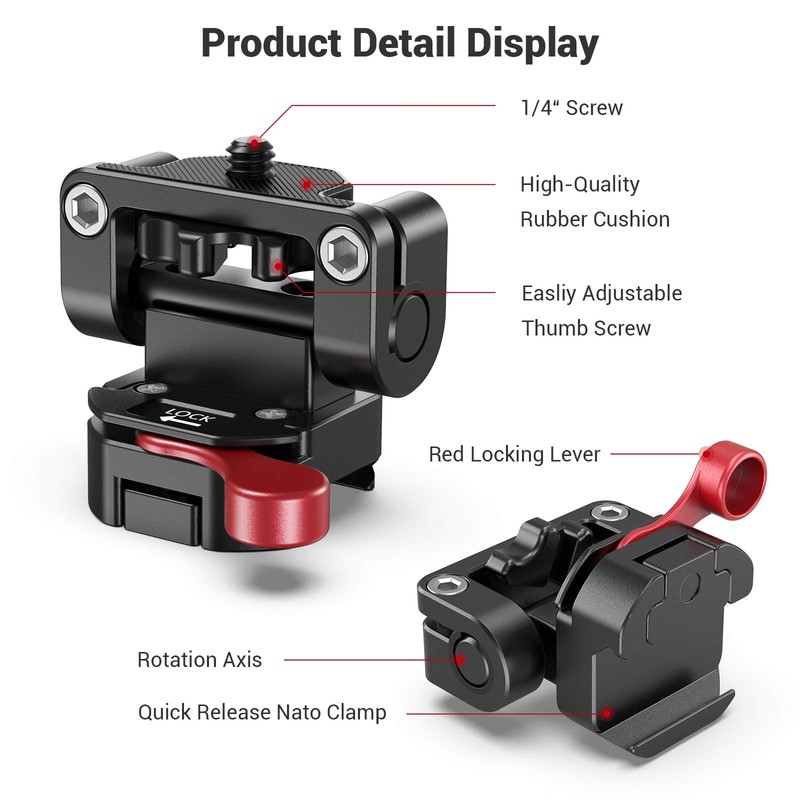 SMALLRIG Field Monitor Holder Mount with Quick Release NATO Clamp