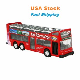 Sightseeing Tour Bus, NYC, New York City, Double Decker, Diecast Toy Car, 6.5'' - Red