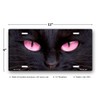Black Cat with Pink Eyes License Plate