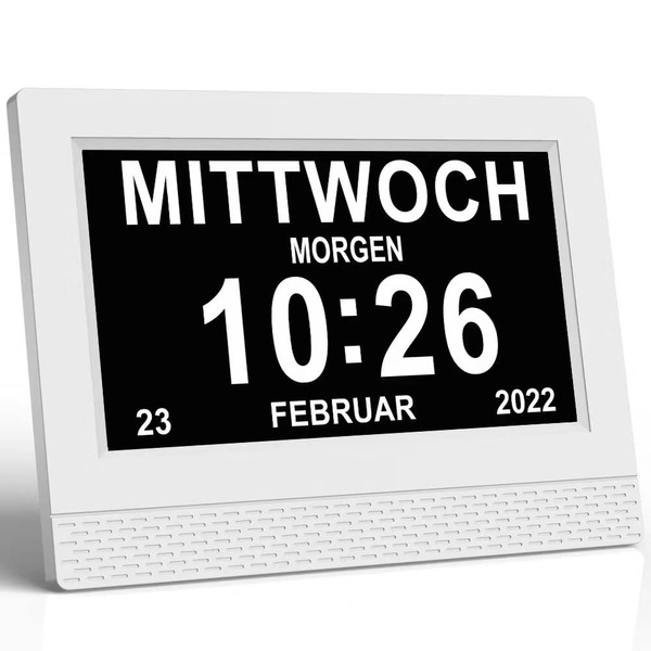 Hiseeyo 7 Inch Digital Clock, Digital Alarm Clock with Automatic