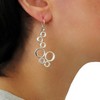 Long Solid 925 Sterling Silver Bubble Drop Earrings