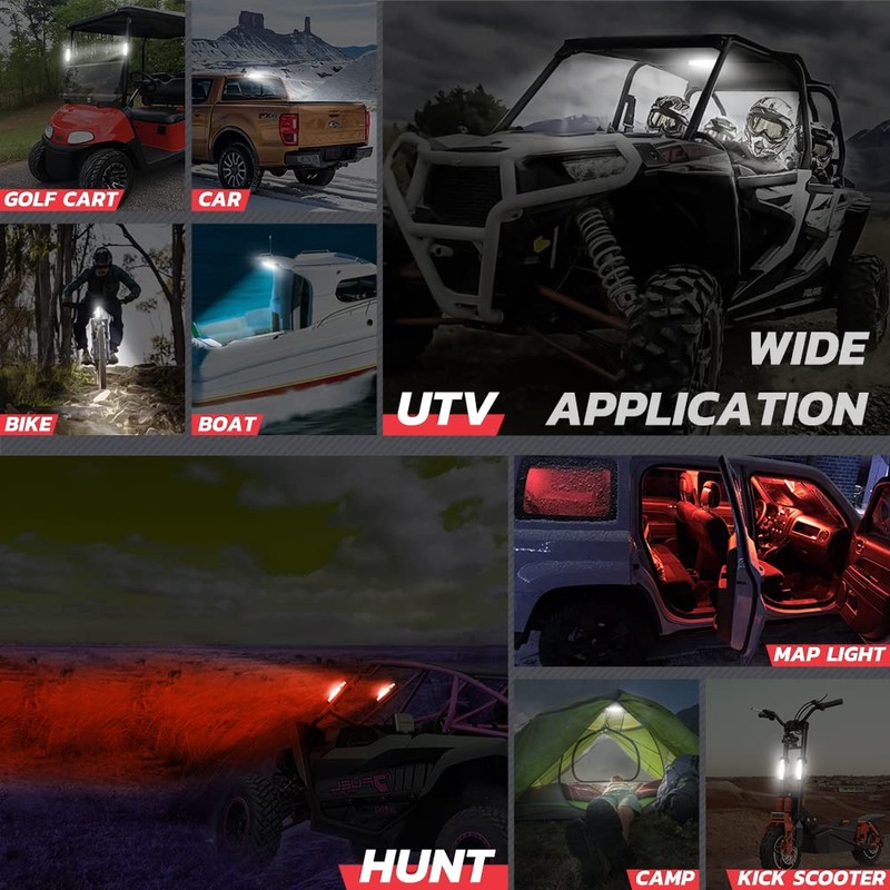 UTV Dome Light, Lumimotor Universal Roll Bar Mount Interior LED