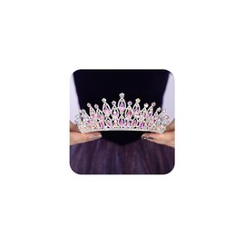Teyglen Wedding Tiara Crown for Women Silver Crystal Princess Tiara Elegant Rhinestone Queen Crowns Headband for Brithday Pageant Party Prom (Ab color)