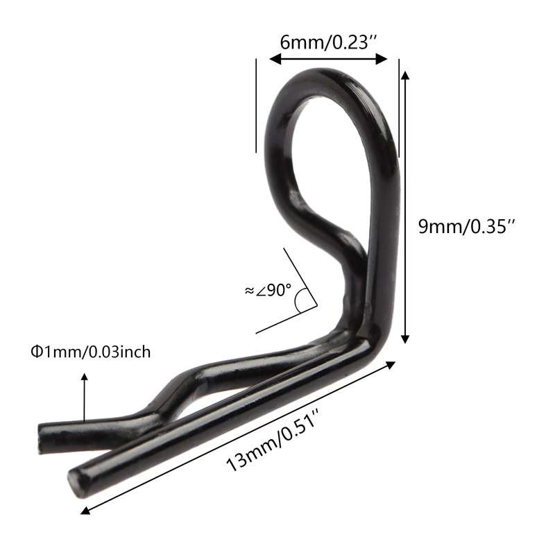 GDOOL 30-Pack 90-Degree Angle 1mm Body Clips Bent Springy Pins