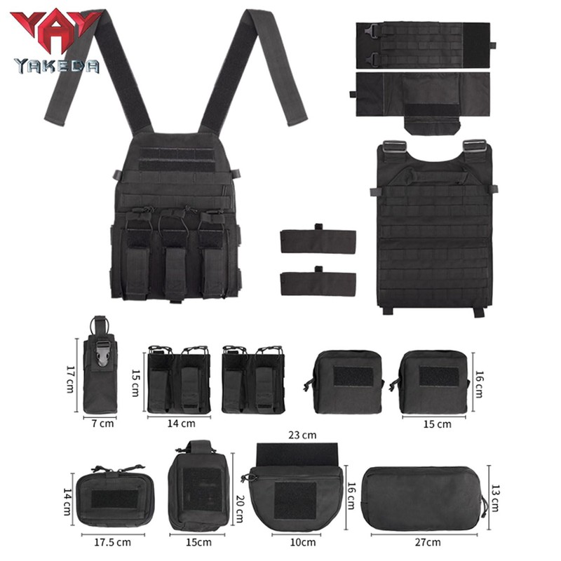 YAKEDA Tactical Training Vest with PALS System - Multi-Pocket Adjustable
