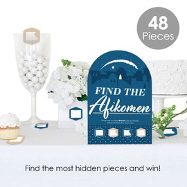 Big Dot of Happiness Happy Passover - Pesach Jewish Holiday Party Scavenger Hunt - 1 Stand and 48 Game Pieces - Hide and Find Game