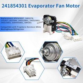 241854301 Evaporator Fan Motor Replacement 1465278 AP4343697 PS2331827 Compatible with Frigidaire Kenmore White Westinghouse Refrigerator