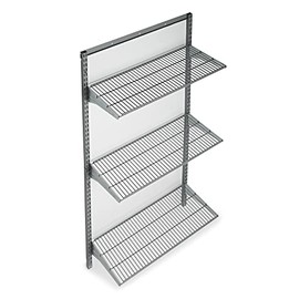 33 In. L x 63 In. H Wall Mount Shelving Unit with 3 Steel Wire Shelves & Mounting Hardware