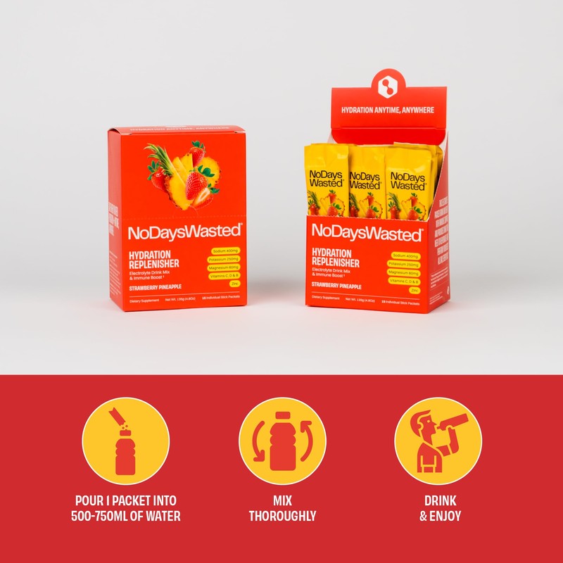 Hydration Replenisher Electrolyte Replacement Stick Packets | Essential Electrolytes &