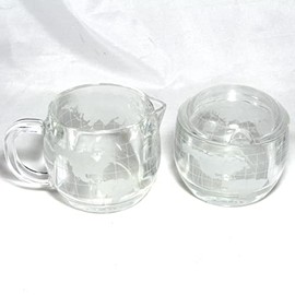 Nestle Nescafe World Globe Coffee Cream and Sugar Set New In Styrofoam Packaging