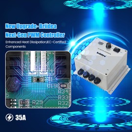 PWM Controller (2nd Generation), Briidea 12V-24V 35A DC Motor Speed Controller with Forward, Brake & Reverse Switch, Over-Temperature Protection & Enhanced Heat Dissipation for 55 lbs Trolling Motors