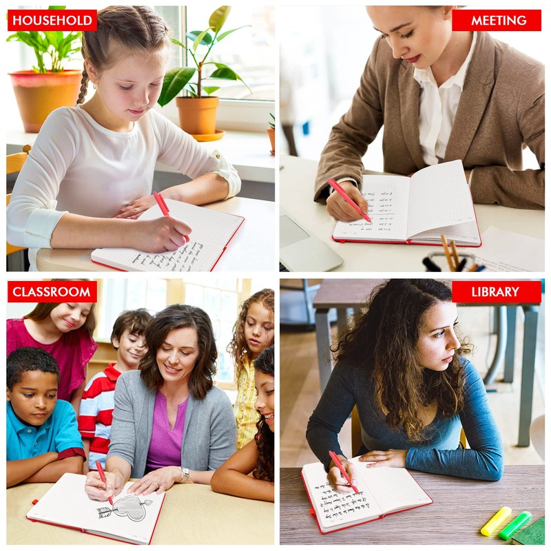 feela 3 Pack Notebooks Journals Bulk with 3 Black Pens,