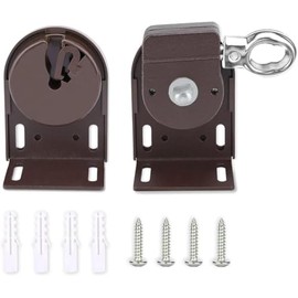 Generic Cordless Bracket for Coolaroo Outdoor External Roller Blind, Indoor and Outdoor Roller Shade,Upgraded to Metal Ring (Cordless Bracket,Brown)