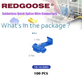 100PCS Solderless Quick Splice Wire Connectors, 18-14 AWG Lock Snap Electrical Wire Connector(Blue)