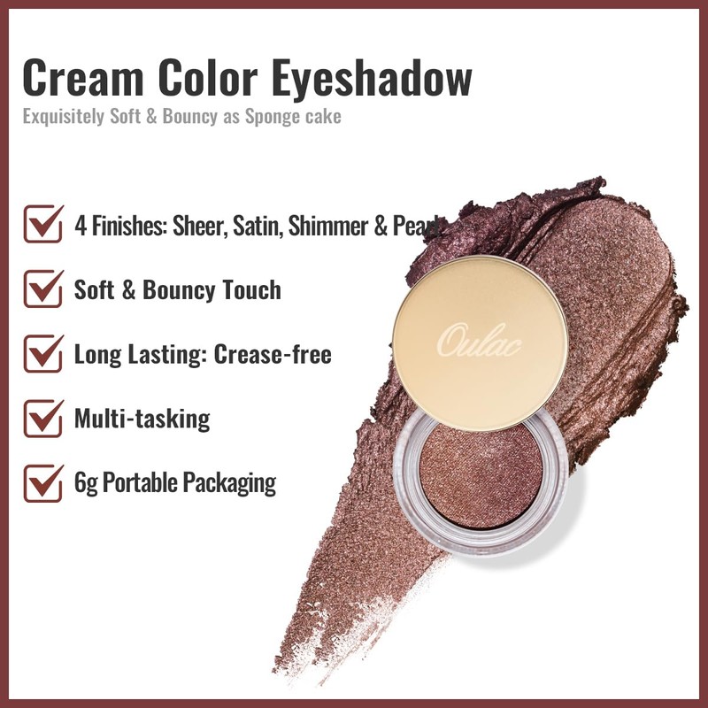 Oulac Brown Cream Eyeshadow also for Highlighter Large Capacity Highly