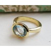 Blue Topaz Gold-Plated Sterling Silver Ring US Size 7 /