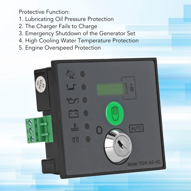 Generator Control Module Auto Start LED Indicator LCD Screen Genset