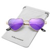 Polarized Heart Shaped Sunglasses for Women Metal Frame Cute Lovely