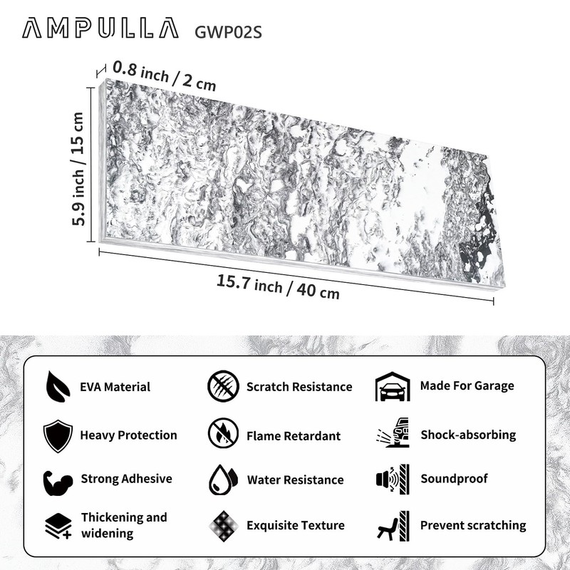 AMPULLA Garage Smith GWP02S Garage Wall Protector Car Door Protectors,