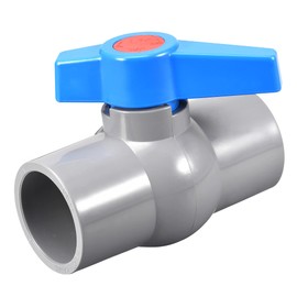 sourcing map Ball Valve, 40mm ID PVC Socket End Shut off Valve for Aquarium Setup, Sump Pump, Pool, Garden Sprinkler Gray Blue