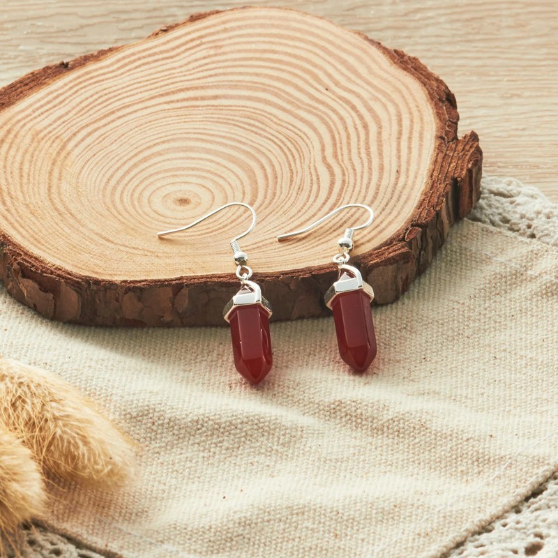 Philip Jones Carnelian Gemstone Drop Earrings