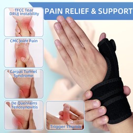 NOSIDAK Thumb Brace Left Hand with TFCC Wrist Brace, De Quervains Tenosynovitis Brace, Carpal Tunnel Wrist Brace Night Support for Trigger Thumb, CMC Joint, Arthritis, Tendonitis, Ulnar Wrist Pain