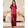 Ekouaer Womens Silk Satin Pajamas Set Button Down 2 Piece