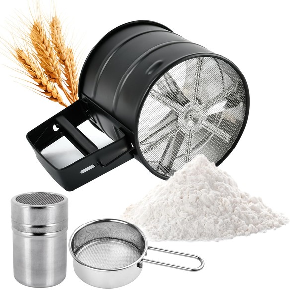 Lainballow 3 Pcs Cup Flour Sifter, Stainless Steel Flour Sifter