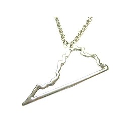 Kiola Designs Silver Toned Virginia State Map Outline Pendant Necklace
